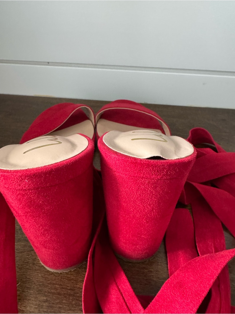 Lulu’s Alta Red Ankle-Tie Block Heel Sandals - Picture 5 of 8